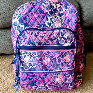 Vera Bradley Cotton Campus Backpack - RETIRED Katalina Pink pattern